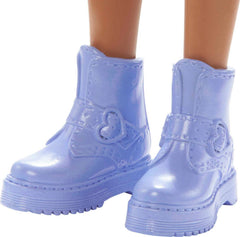 Barbie Fashionistas #201 periwinkle boots finish a sporty, vibrant look