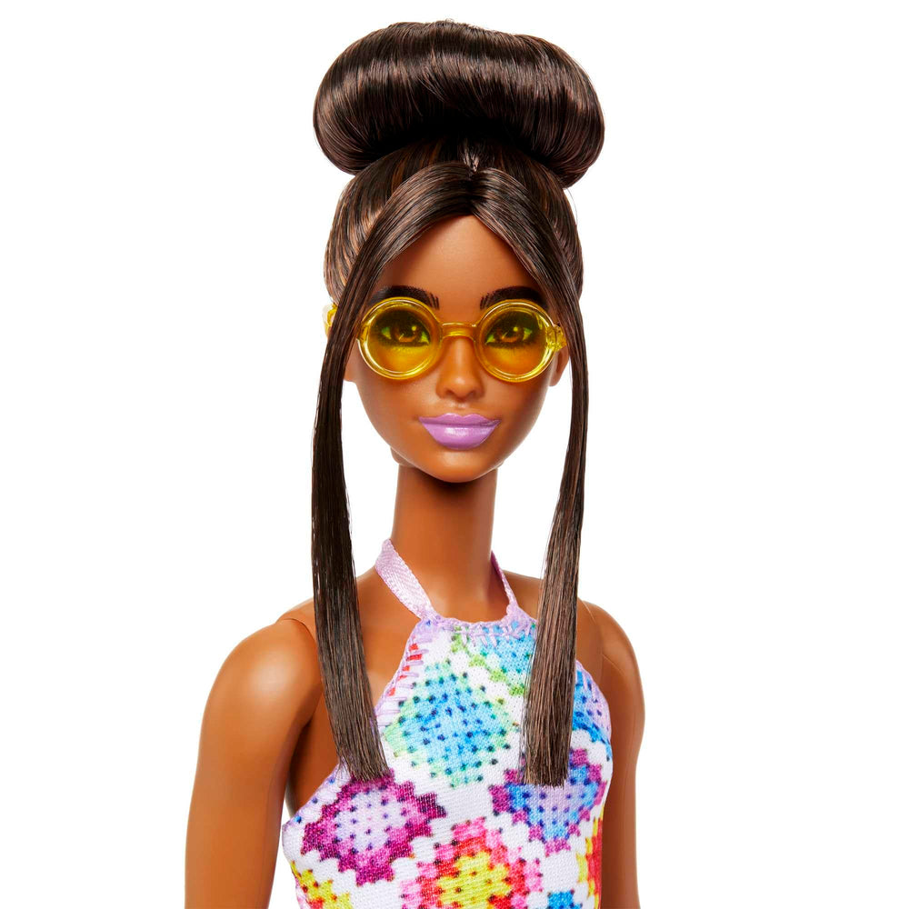 Barbie Fashionistas #210 colorfully patterned dress sparks creative storytelling and sunny days.