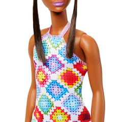 Barbie Fashionistas #210 yellow sandals complete a bright, confident look for adventures.