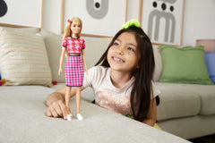 Barbie Fashionistas 169 wearing houndstooth crop top and skirt for stylish play
