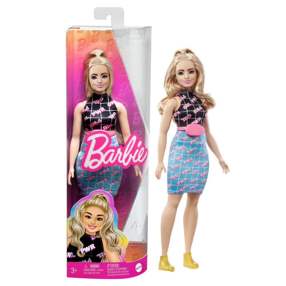 Barbie Fashionistas #202: curvy blonde with half-up hair for versatile storytelling.