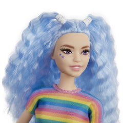 Barbie Fashionistas wearing a multi-color striped tee for expressive daily outfits