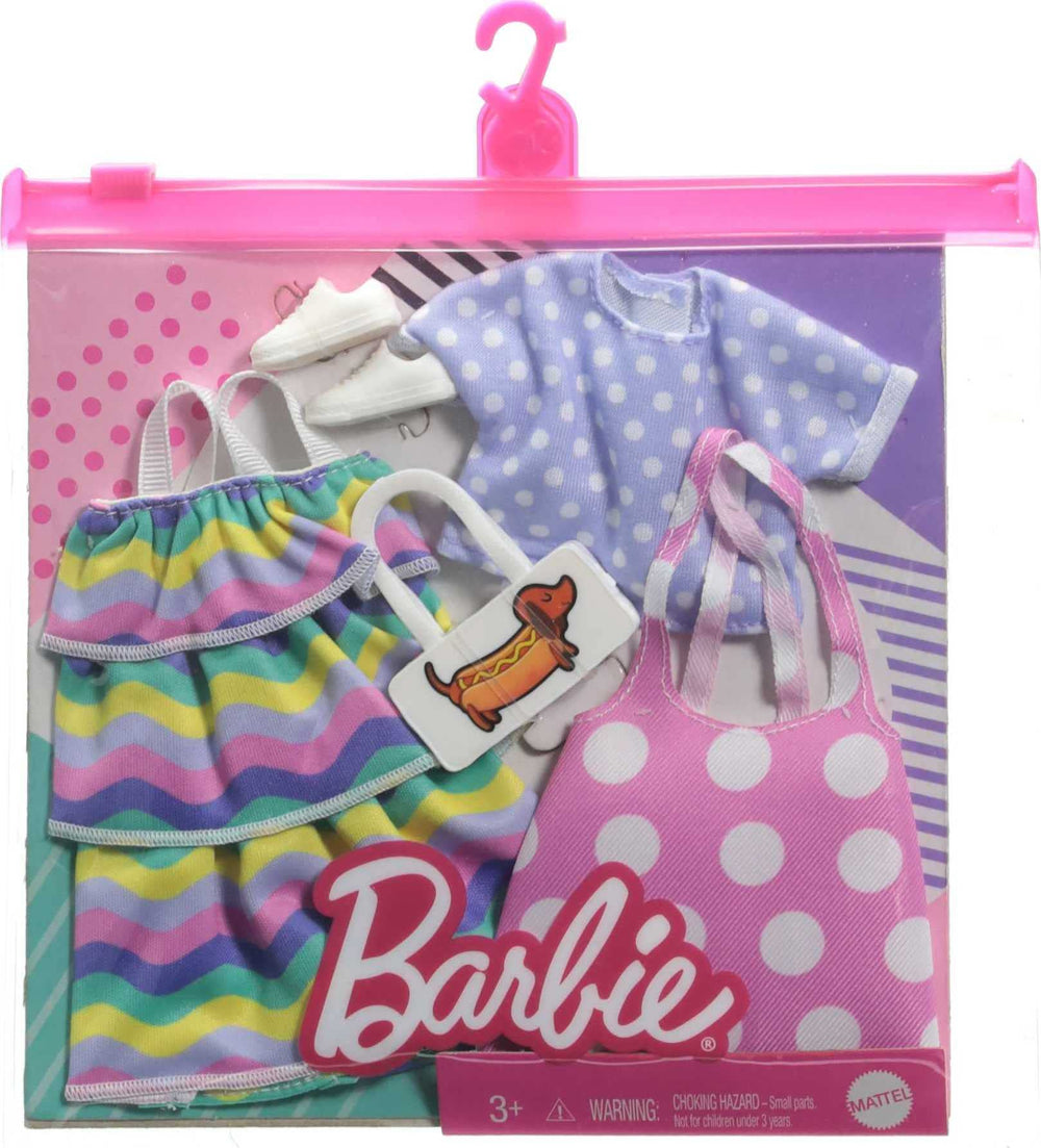 Barbie Fashions 2-Pack accessory set with dog-graphic purse and sneakers.