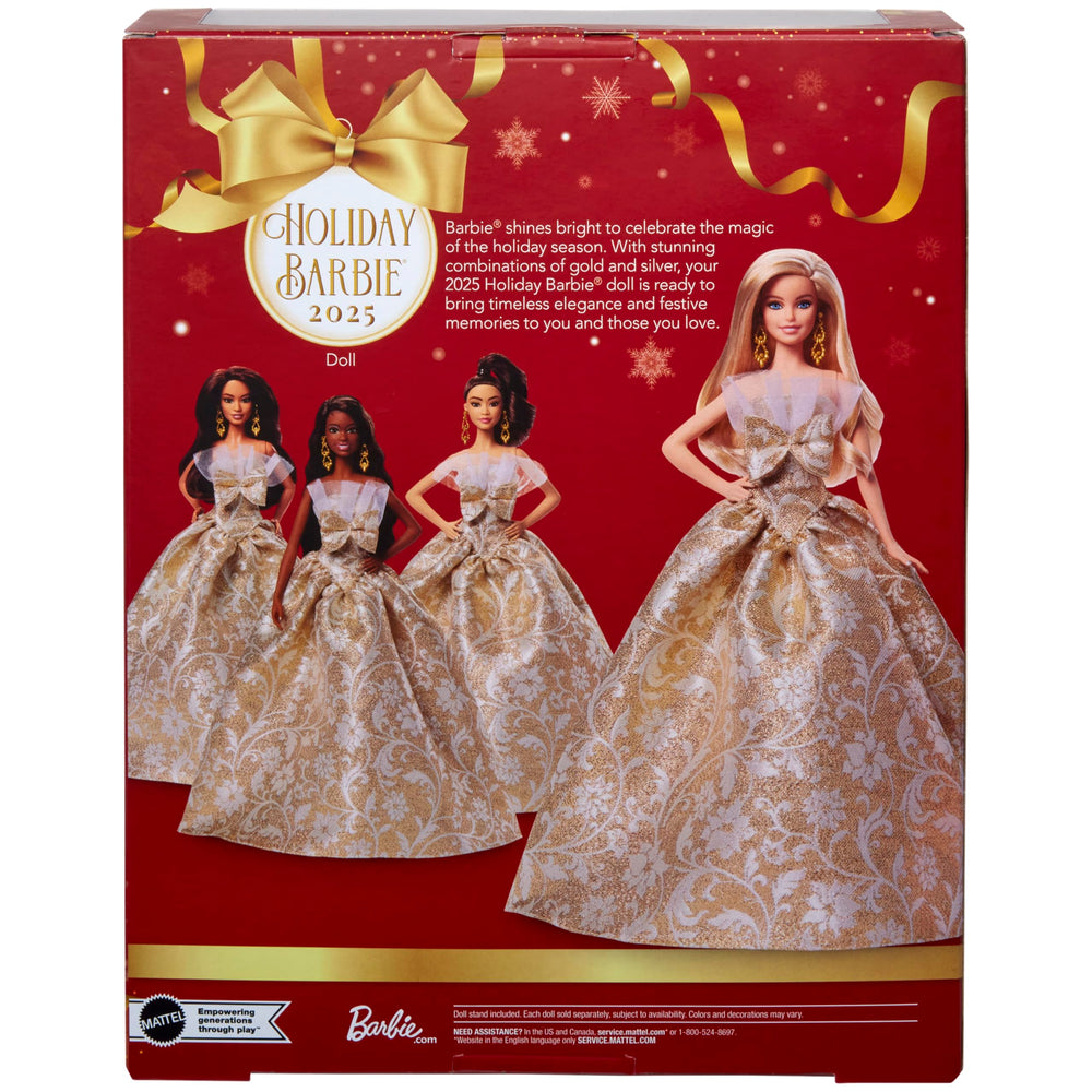 Barbie Holiday Barbie gift-ready packaging enhances holiday gifting.