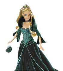 Barbie Holiday Doll 2004 in green velvet gown for elegant display