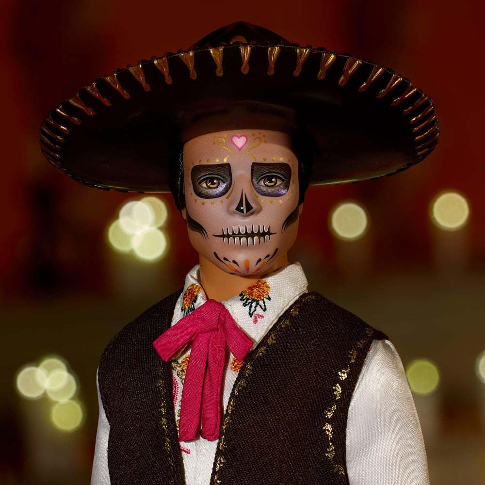 Barbie Ken Día de Muertos 2025 black vest and trousers for versatile posing