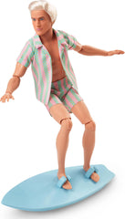 Barbie Ken doll with platinum hair and unbuttoned top for storytelling.