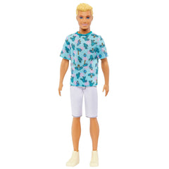 Barbie Ken Fashionistas 211 with blonde hair wearing a blue cactus tee for imaginative play.