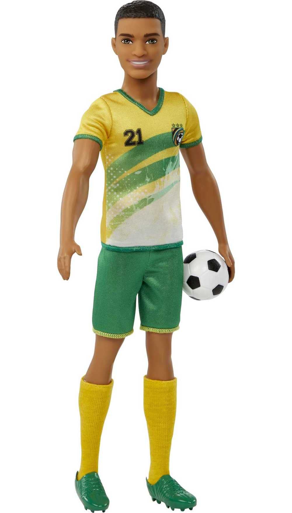 Barbie Ken soccer doll includes cleats for ready-to-play scenes.