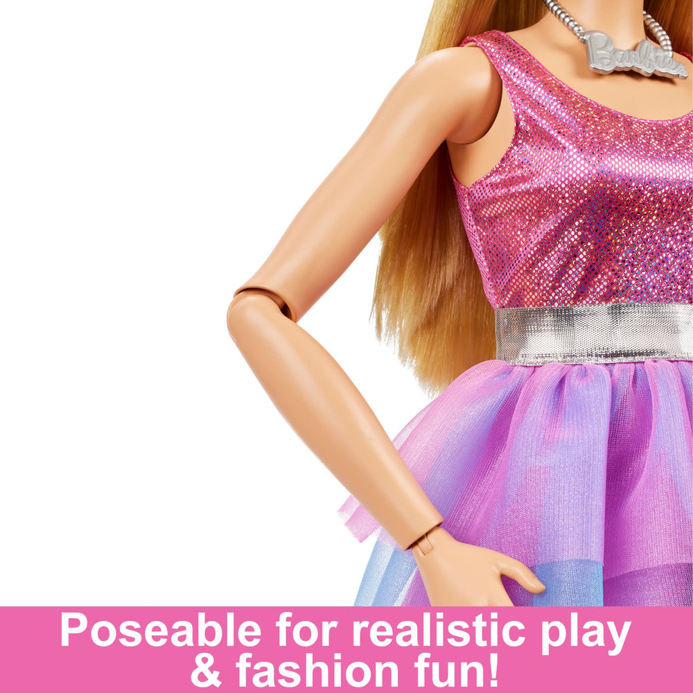 Barbie 28-inch tall doll offers a bold presence in role-play.