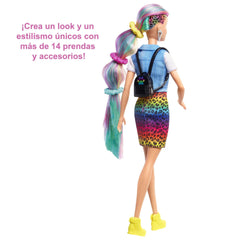 Barbie Leopard Rainbow Hair accessories pack expands outfit options.