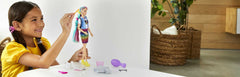 Barbie Leopard Rainbow Hair color-change reveals leopard print using cold water.