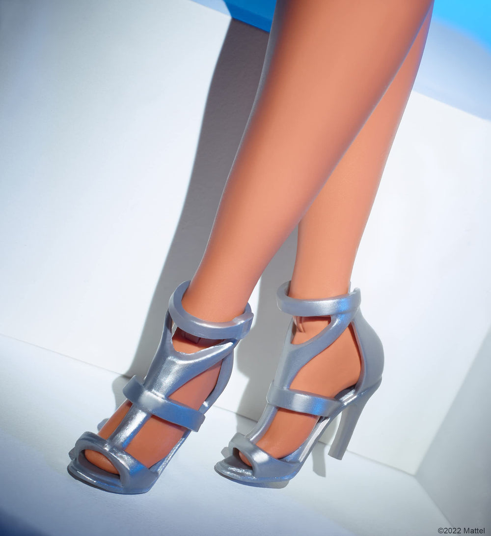Barbie Looks doll stand and certificate support secure display.