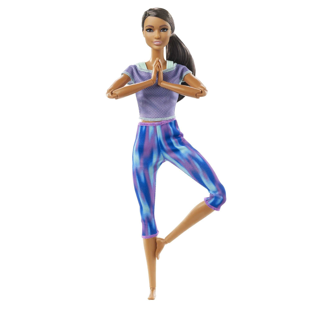 Barbie Made to Move doll with 22 joints in a dynamic pose for realistic action play.