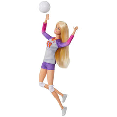 Barbie Made to Move volleyball doll in uniform demonstrates realistic poses for pretend games