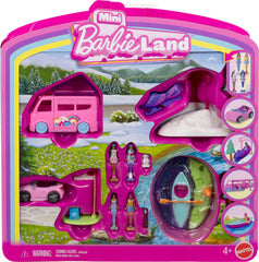 Barbie Mini BarbieLand vehicles set with color-change surprises for interactive mini adventures.