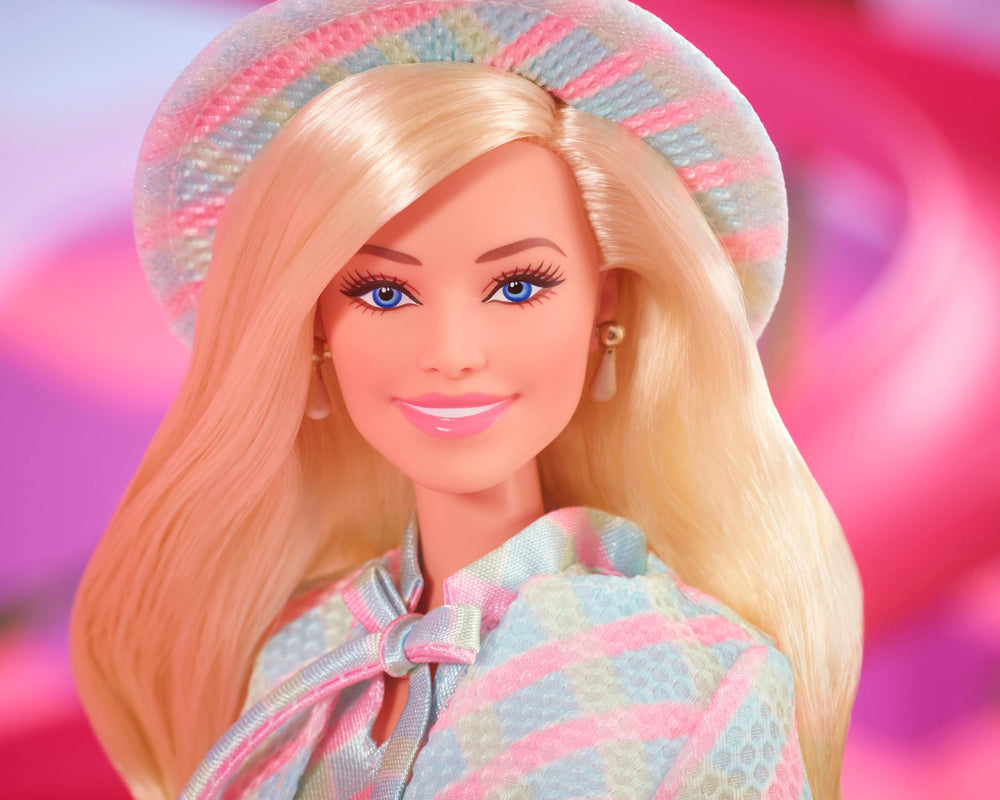 Barbie The Movie doll in pastel jacket and skirt for collectors