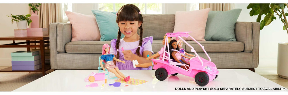 Barbie Mysteries Beach Detectives roof rack with gear ready for transport.