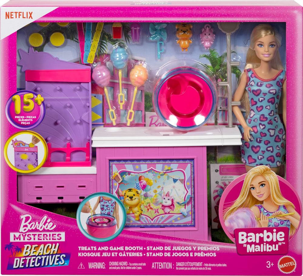 Barbie Mysteries boardwalk beach scene enhances imaginative stories.