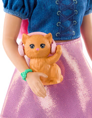 Barbie Mysteries Daisy doll wearing shimmering pink skirt invites vivid storytelling.