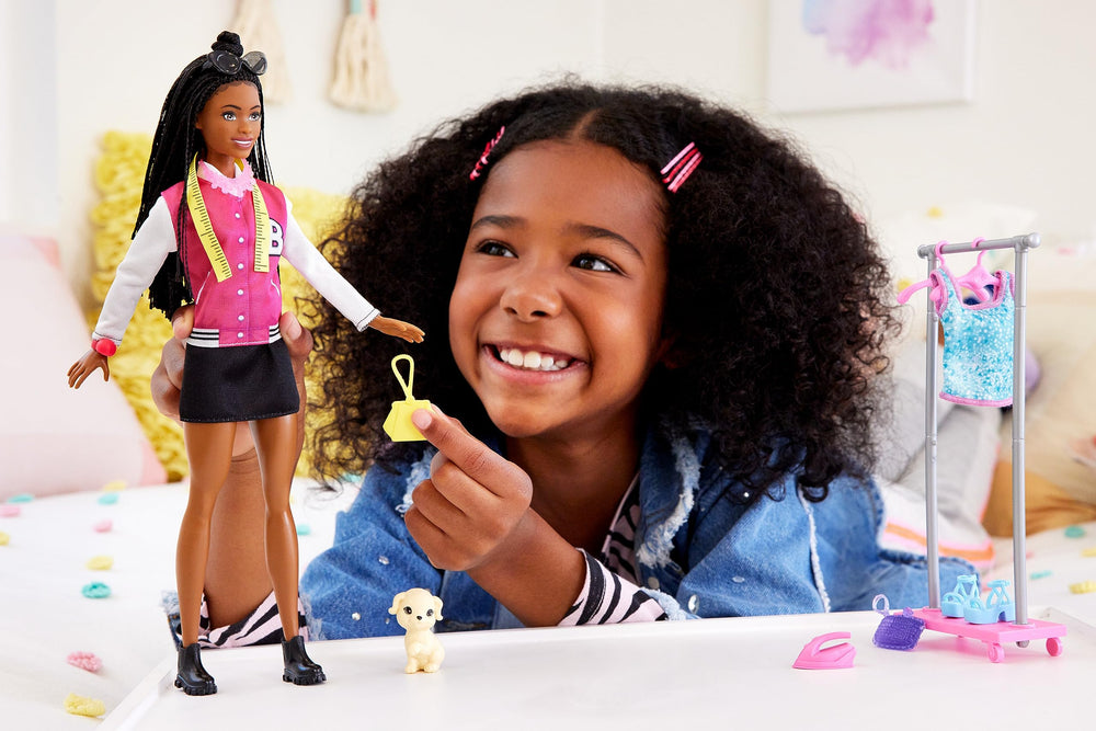 Barbie Brooklyn doll and puppy with accessories inspire imaginative wardrobe styling