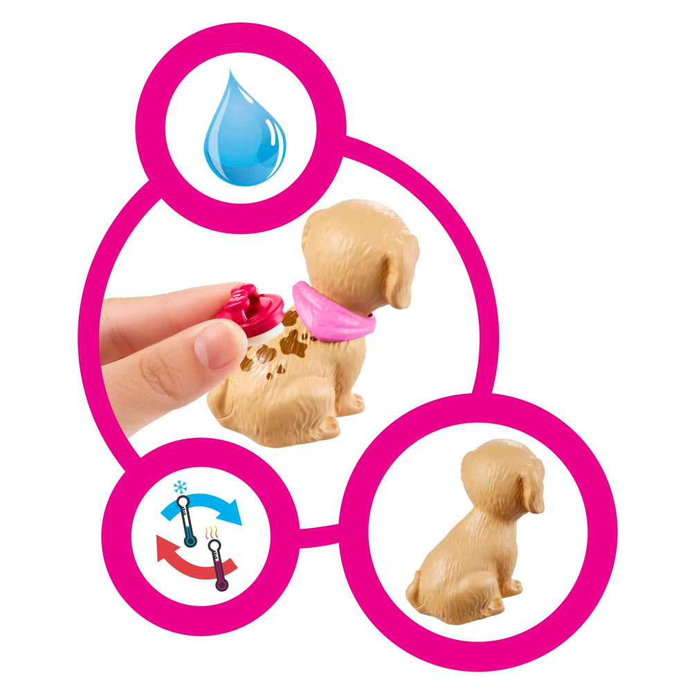 Barbie pet boutique shelving unit to organize accessories for tidy play.
