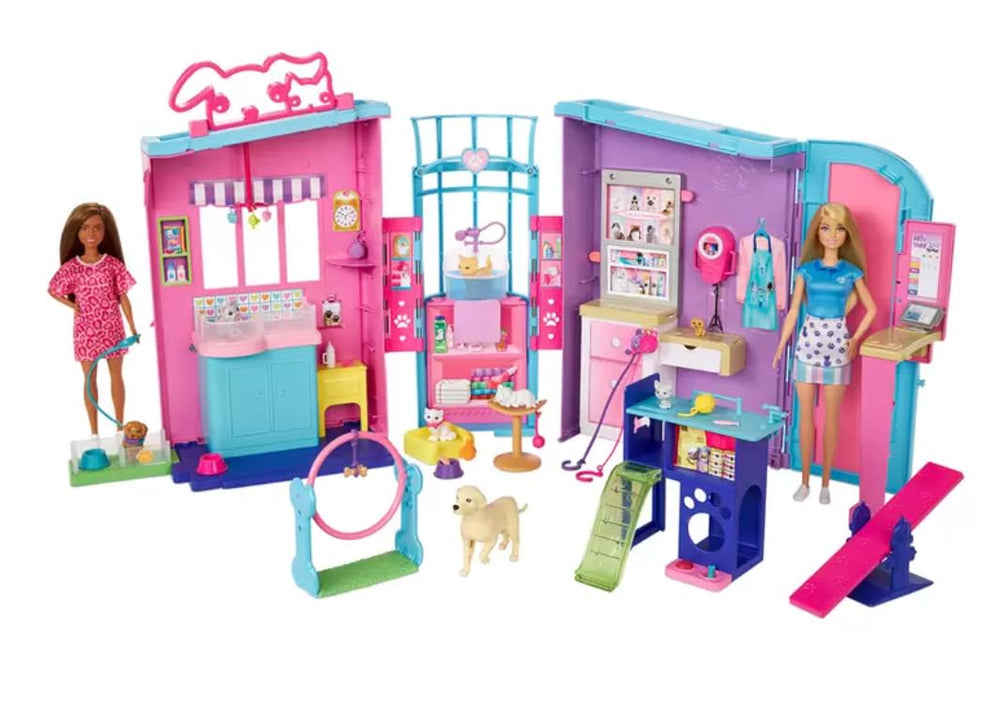 Barbie Pet Nursery Playset cat scratcher supports creative pretend care.