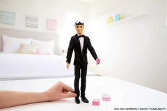 Barbie pink bouquet with handle for easy hold during pretend weddings.