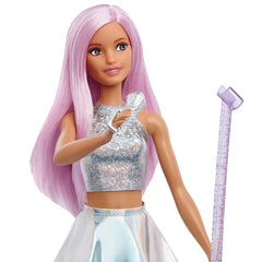 Barbie Pop Star Doll with microphone and stand for performances.