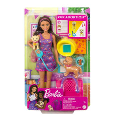 Barbie Pup Adoption adoption certificates and home-ready setup.