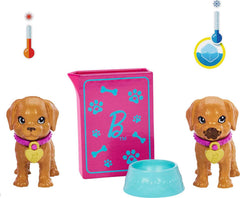 Barbie Pup Adoption bottle feeding with color-change pup for repeatable play.