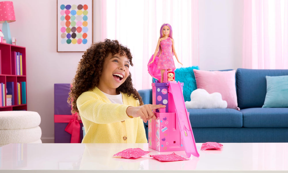 Barbie Rise & Surprise doll hair color-change feature with water