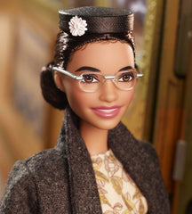 Barbie Rosa Parks with pillbox hat and clutch for storytelling.