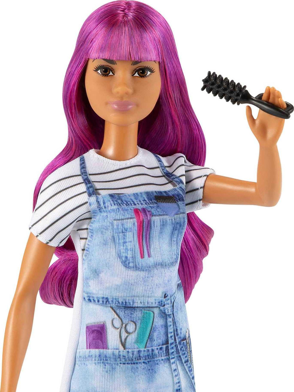 Barbie salon tools show blow dryer ready for quick styling moments