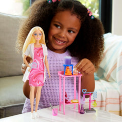 Barbie Scientist doll in lab coat with goggles for authentic science role-play