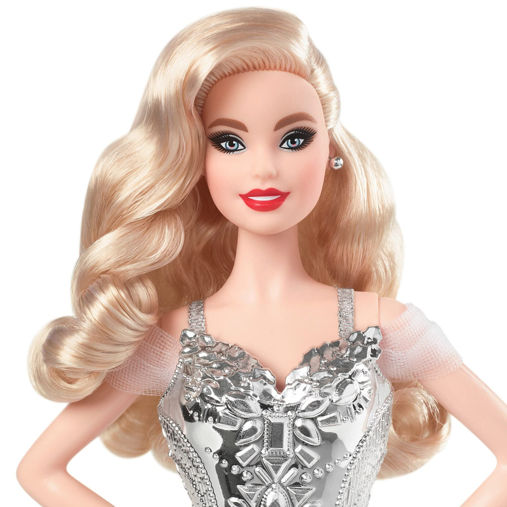 Barbie Signature 2021 Holiday doll tulle peplum adds volume and festive movement