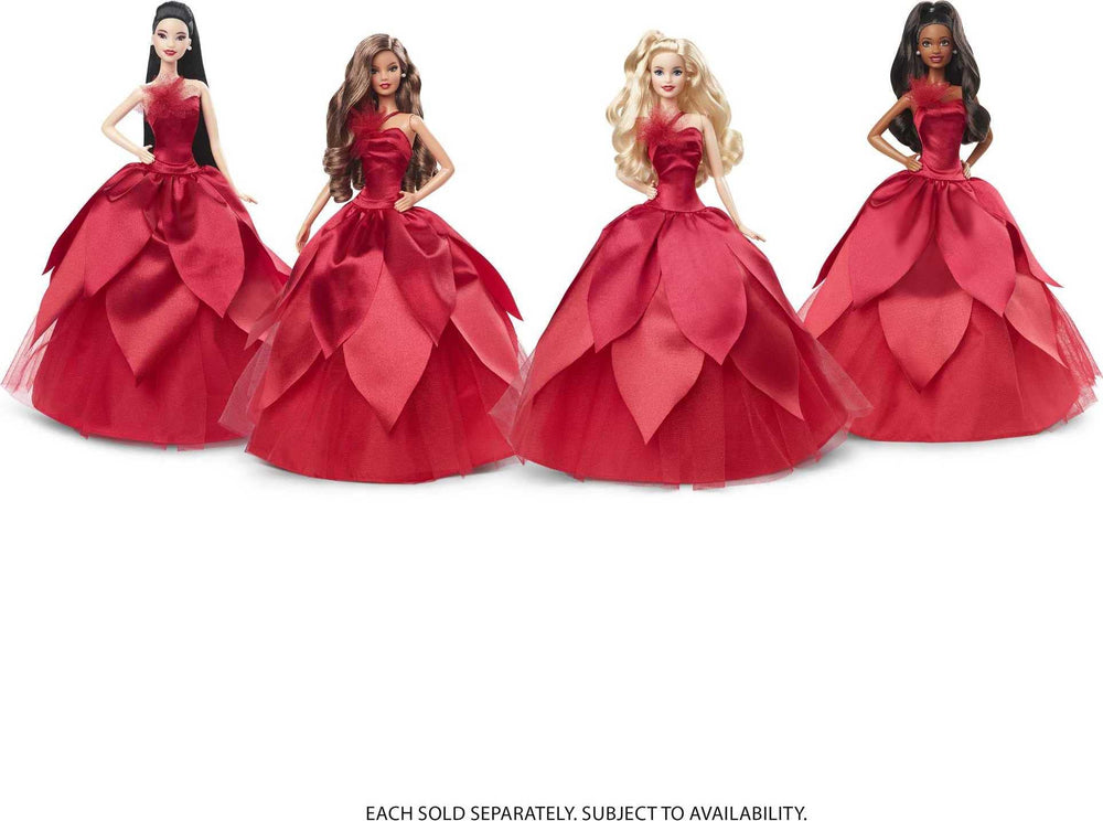 Barbie Signature 2022 Holiday Doll long blonde waves half-up fashion
