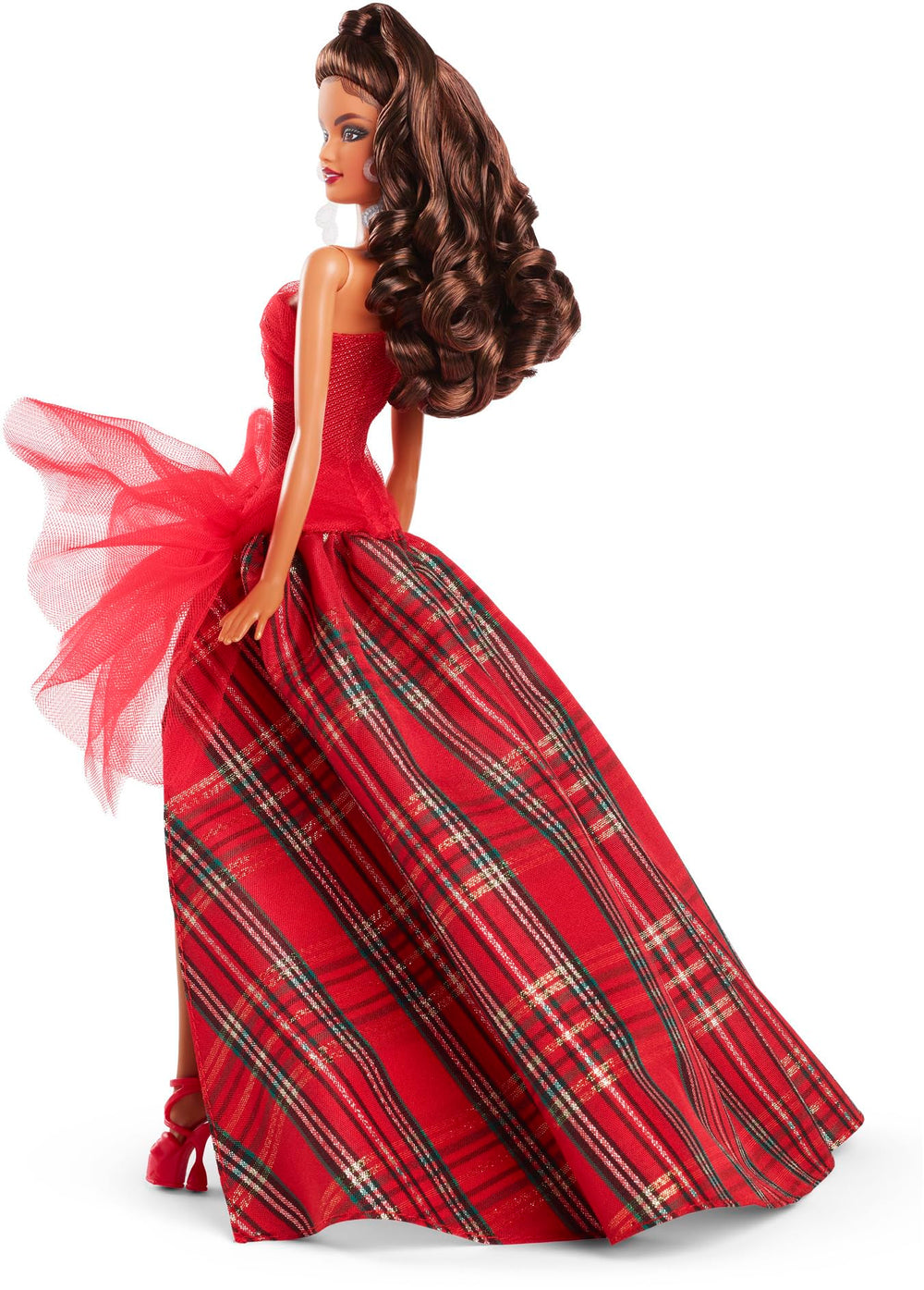 Barbie Signature 2024 Holiday Doll half up-half down hairstyle for a timeless look