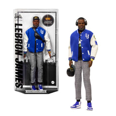 Barbie Signature Kenbassadors LeBron James doll in bomber jacket for display and collectibility