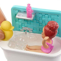 Skipper doll wearing rose-print top and denim skirt inspires stylish play.