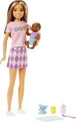 Barbie Skipper doll with two-tone hair ready for imaginative babysitting play.