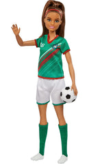 Barbie soccer doll white shorts completing the team kit