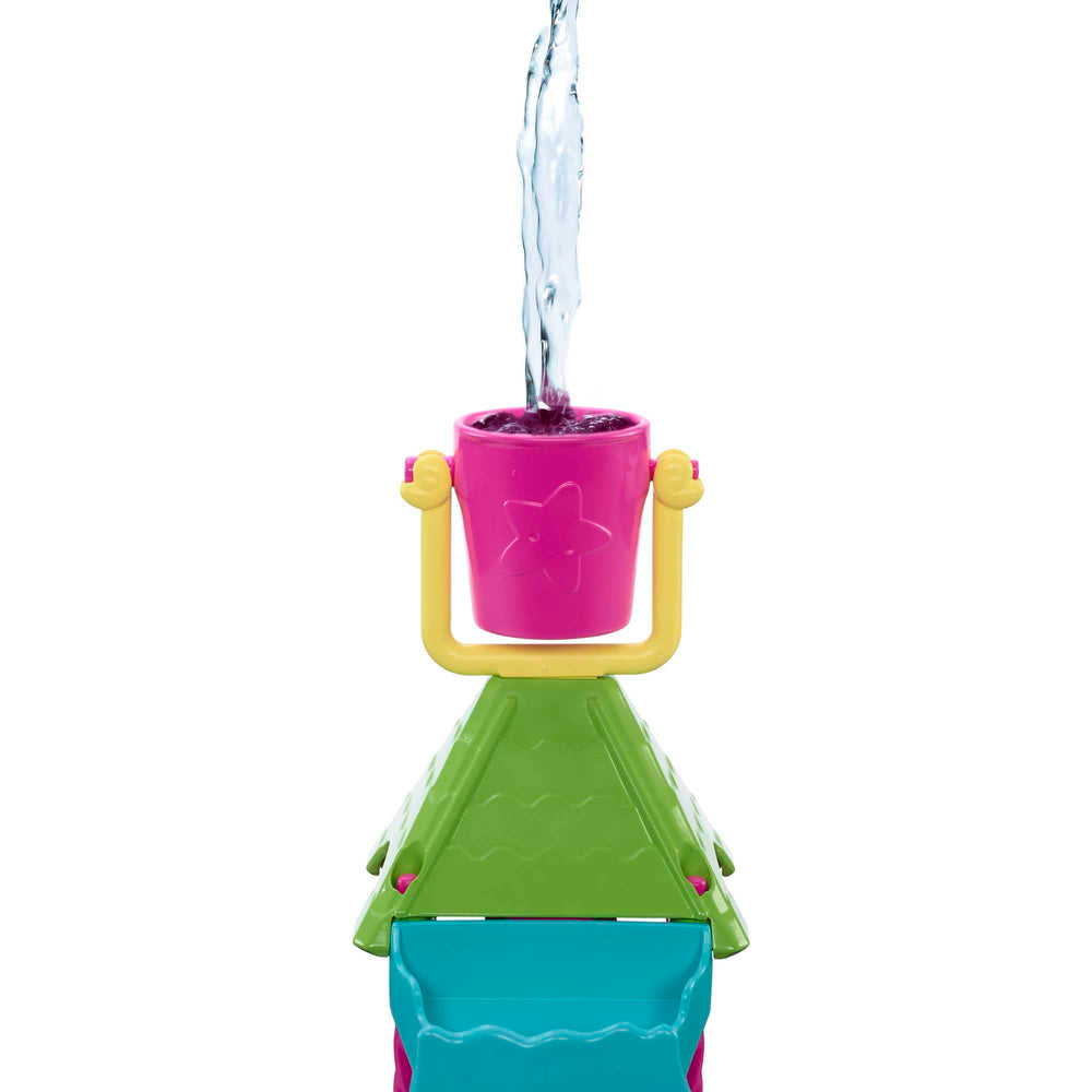 Barbie sprinkler puppy sprays water for interactive splash play