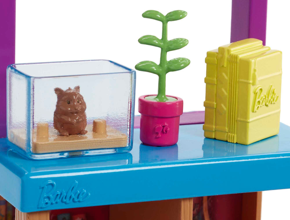 Barbie hamster in terrarium adds a classroom pet storytelling element