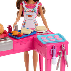 Barbie Teresa in chef outfit with apron for authentic role play.