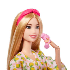 Barbie towel, headband, and slippers create a stylish spa ensemble.