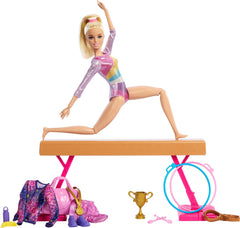 Barbie trophy, medal, water bottle, and snack accessories spark competition storytelling.