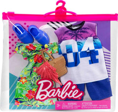 Barbie dress fabric detail showing recycled plastic materials for playful style.