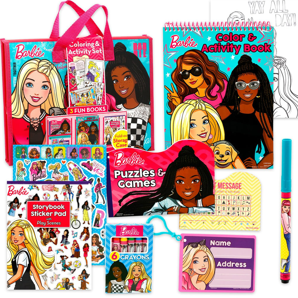 Barbie Ultimate Activity Set in a tri-fold case for travel-friendly creative play