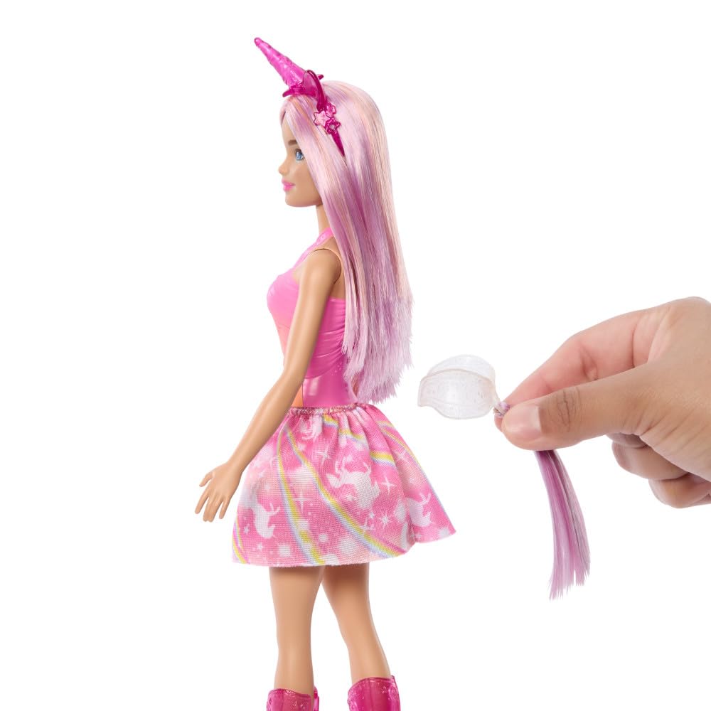 Barbie Unicorn Doll in glitter knee-high boots for magical pretend fashion